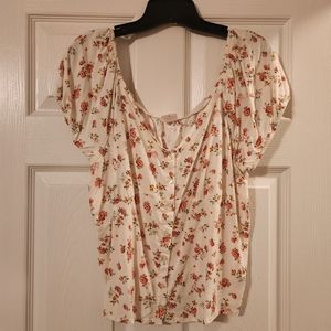 Floral Printed Fitted Top Size XXL (19)